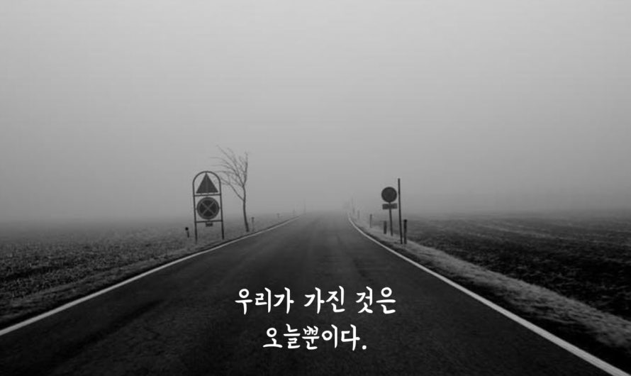 우리가 가진 것은 오늘뿐이다