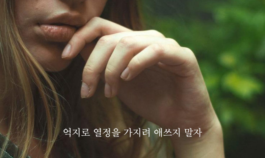 억지로 열정을 가지려 애쓰지 말자