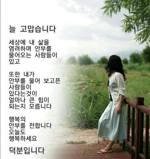 행복의 안부를 전합니다