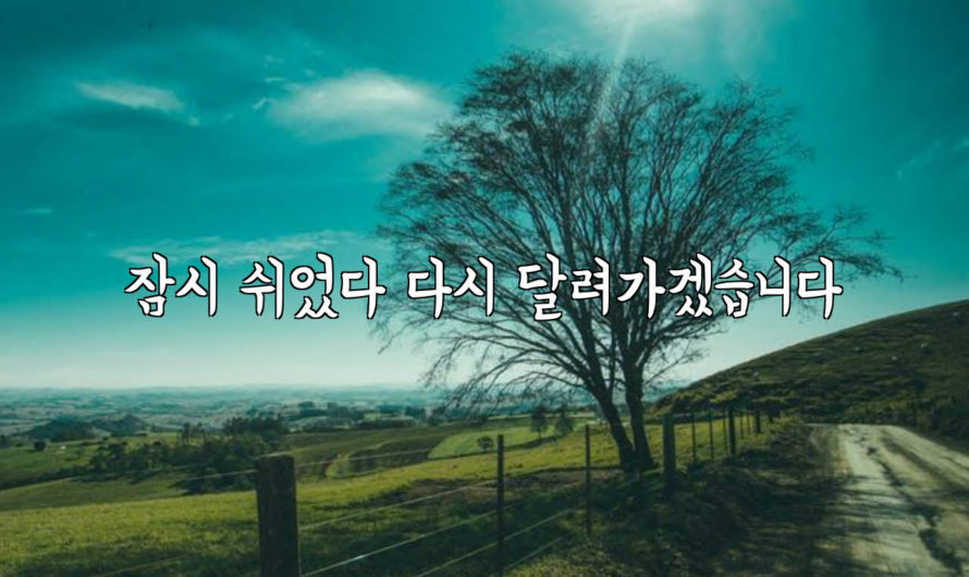 잠시 쉬었다 다시 달려가겠습니다.