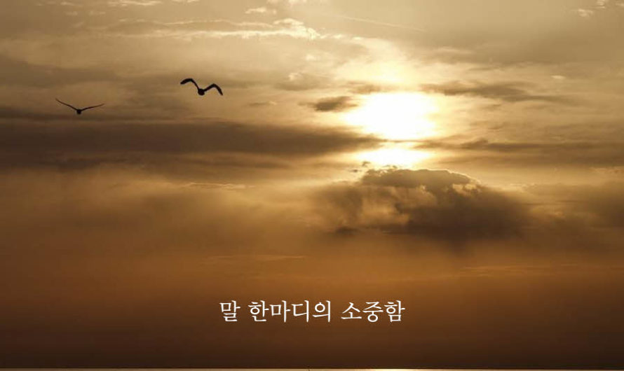 말 한마디의 소중함