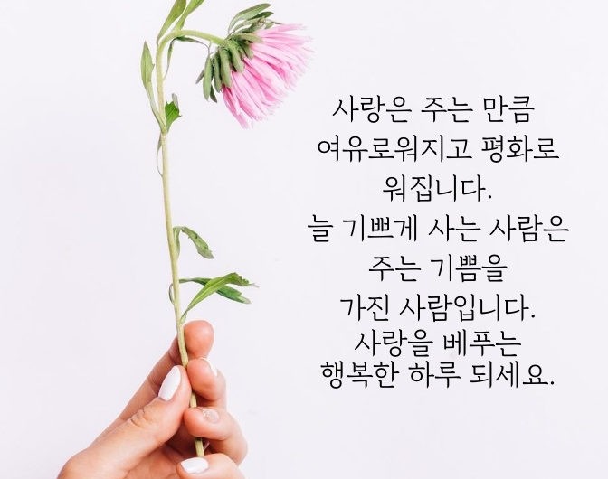 사랑을 베푸는 행복한 하루 되세요