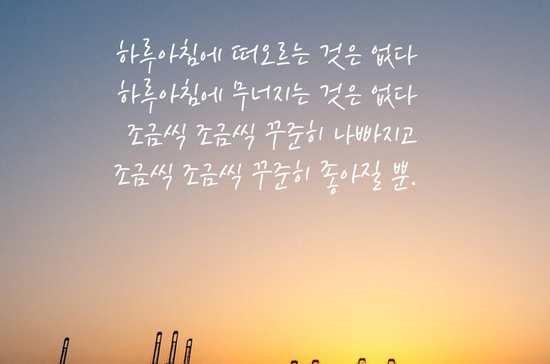 조금씩 조금씩 꾸준히